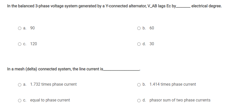 Solved In the balanced 3-phase voltage system generated by a | Chegg.com
