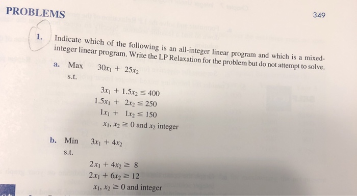 Solved 349 PROBLEMS 1. Indicate which of the following is an | Chegg.com