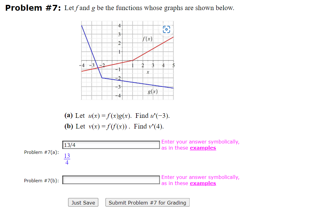 Solved Problem \# 7: Let F And G Be The Functions Whose | Chegg.com