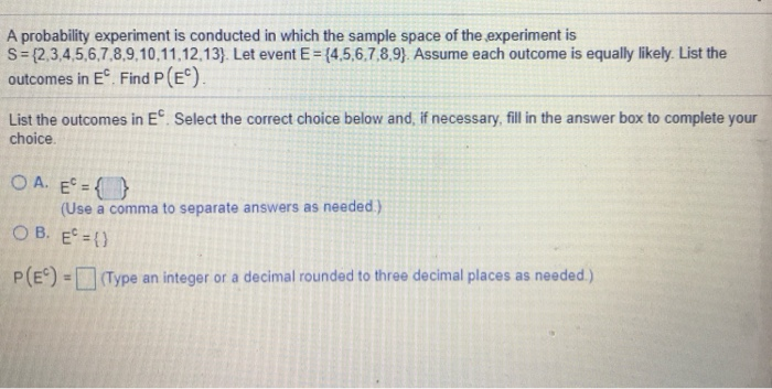 Solved A probability experiment is conducted in which the | Chegg.com