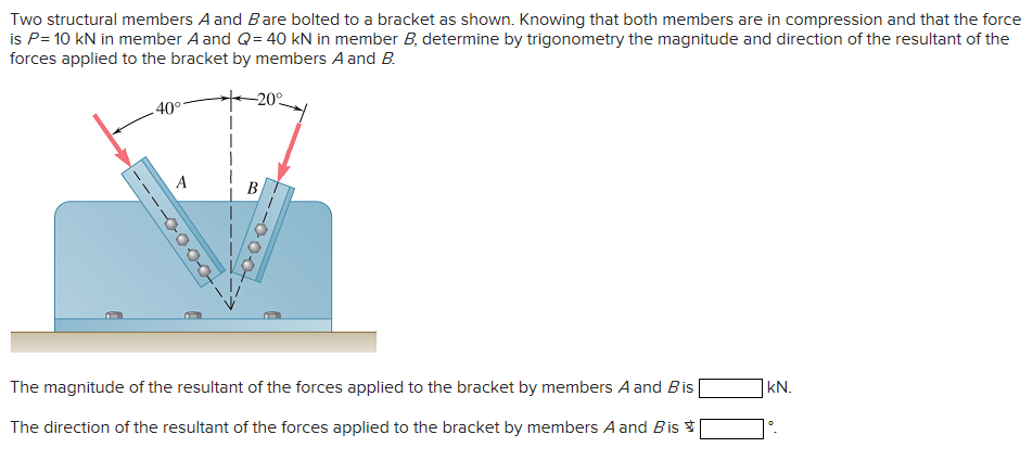 Solved Two Structural Members A And B Are Bolted To A | Chegg.com