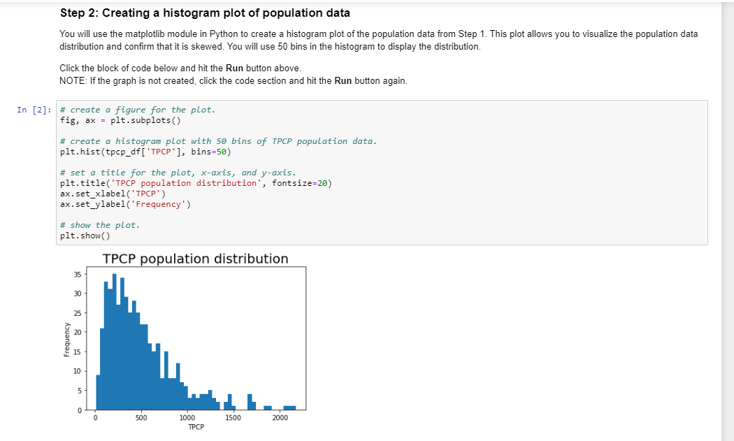 1. In the Python script, you created a histogram for | Chegg.com