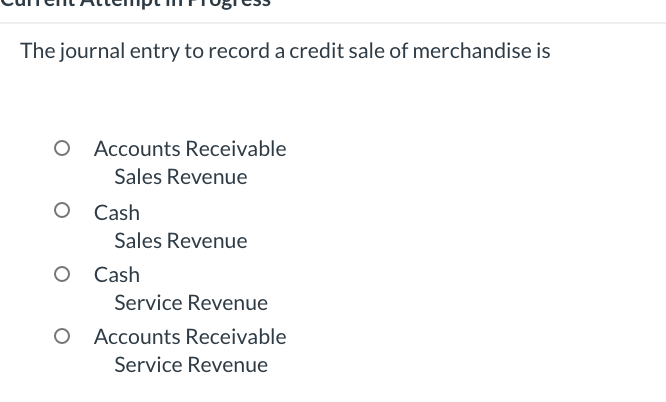 Solved The journal entry to record a credit sale of | Chegg.com