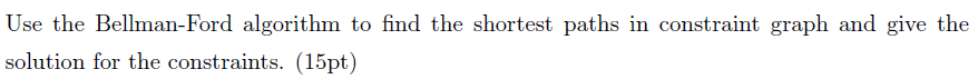 Solved Definition 1 (System of difference constraint). We | Chegg.com