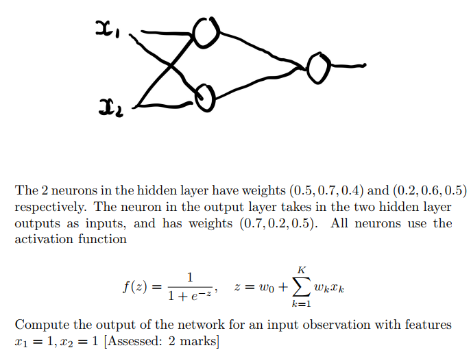 Solved 4. Now consider a neural network with 2 features for | Chegg.com
