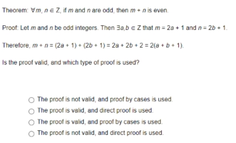 Solved Consider the theorem and its proof below. Theorem: | Chegg.com