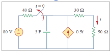 Solved In the circuit given below, the switch is opened at t | Chegg.com