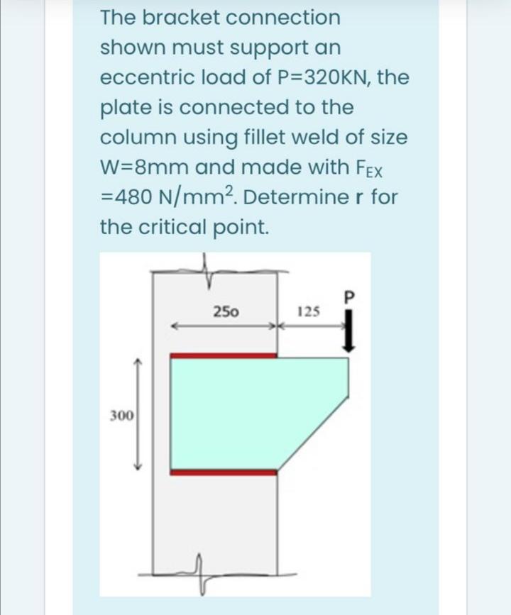 Solved The bracket connection shown must support an | Chegg.com