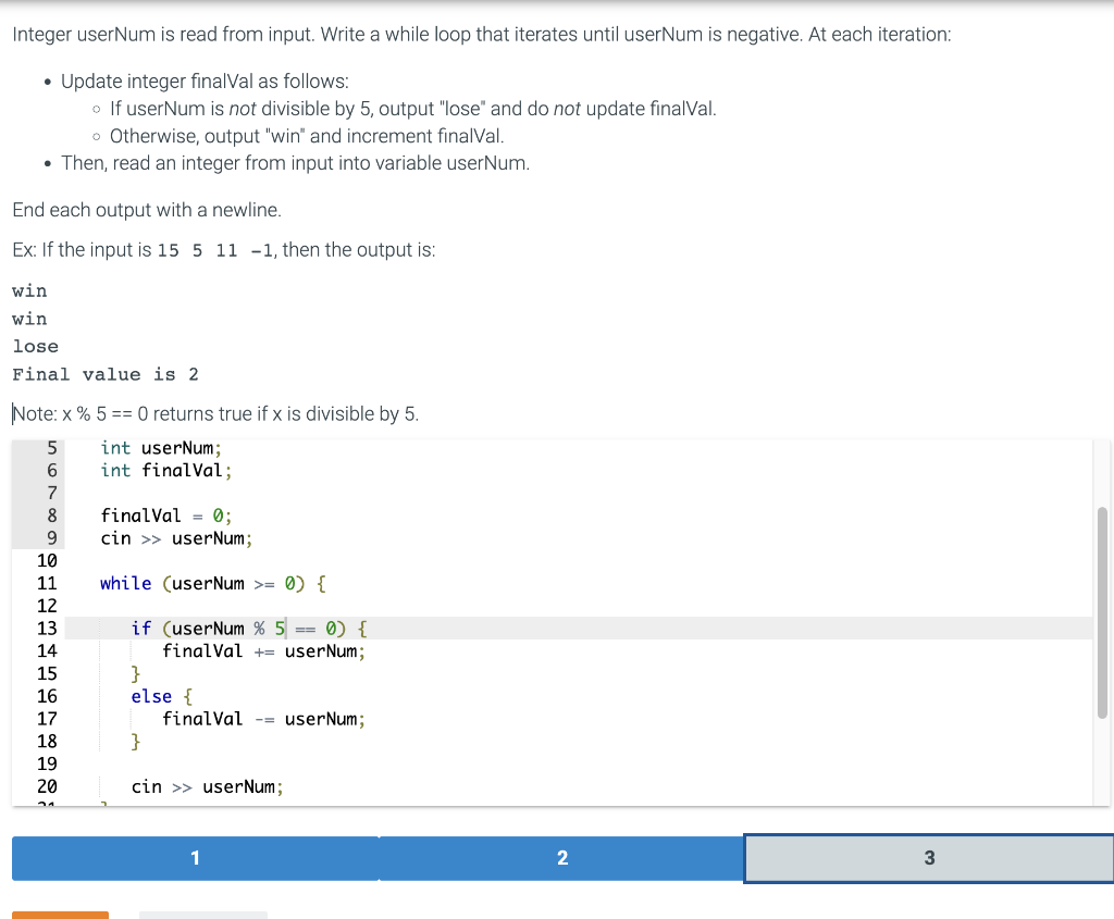 Solved Integer UserNum Is Read From Input. Write A While | Chegg.com