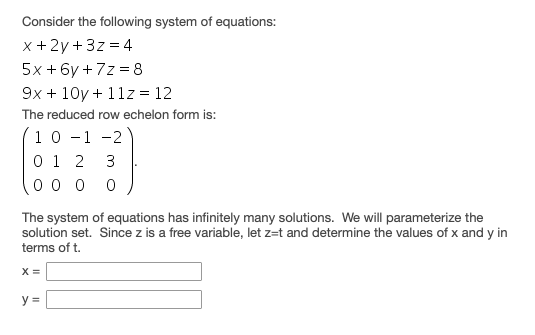 Solved Consider the following system of equations: x + 2y + | Chegg.com