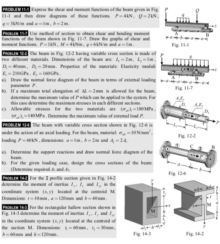 Solved P PROBLEM 11-1 Express The Shear And Moment Functions | Chegg.com