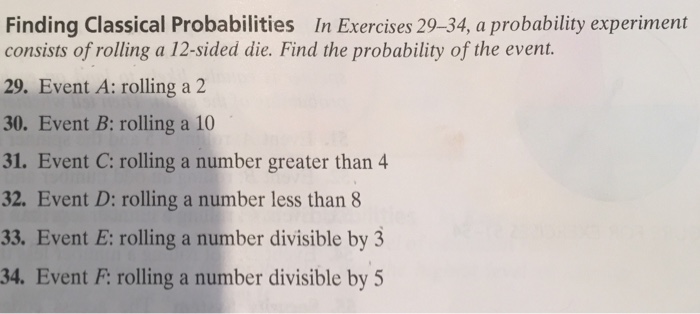 Solved Finding Classical Probabilities In Exercises 29-34, a | Chegg.com