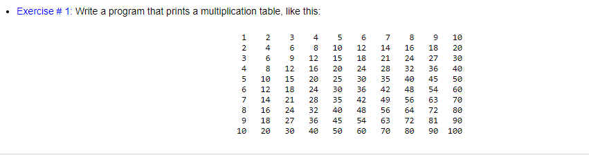 Solved Exercise # 1: Write a program that prints a | Chegg.com