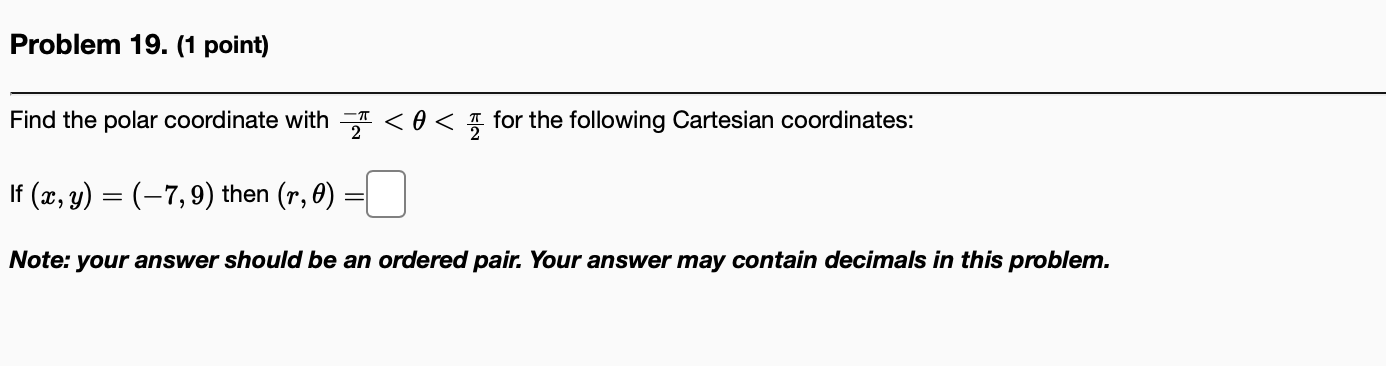 Solved Find the polar coordinate with 2−π