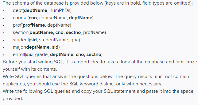Solved Write the SQL Statement For each department that has | Chegg.com