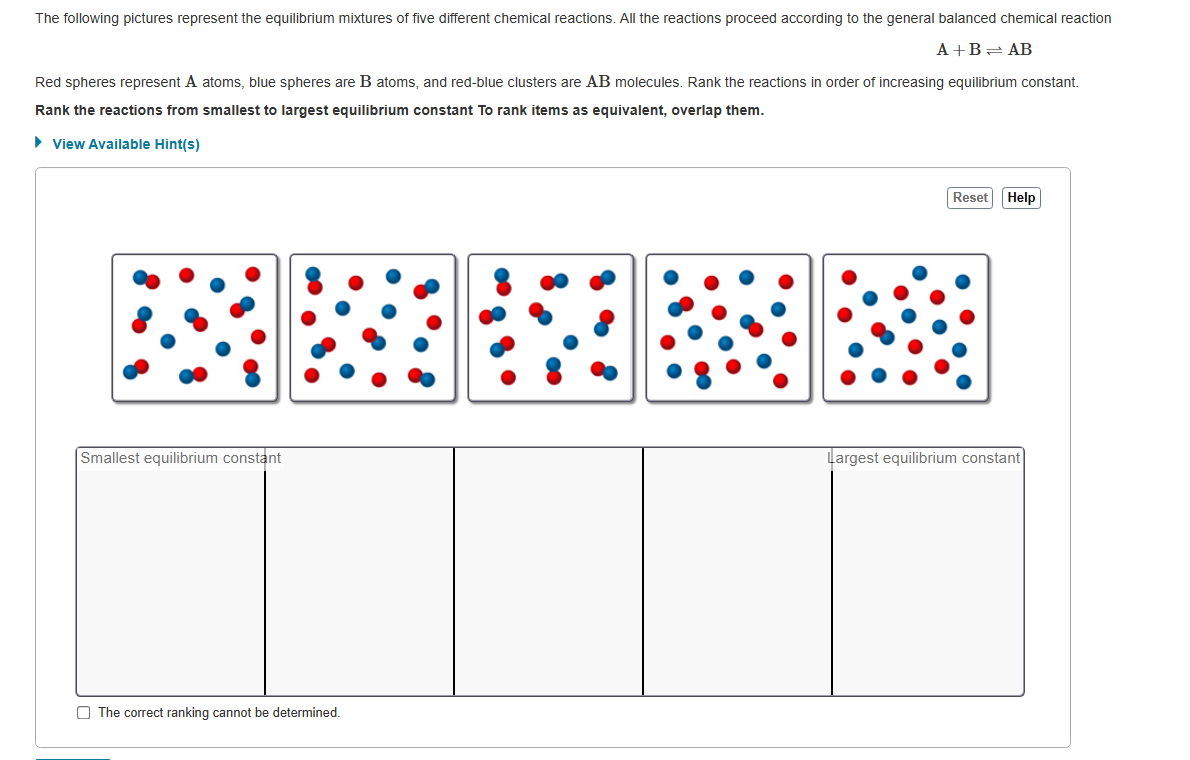 Solved The following pictures represent the equilibrium | Chegg.com