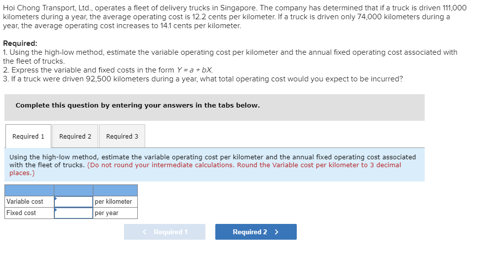 Solved 2) Express the variable and fixed costs in the form Y | Chegg.com