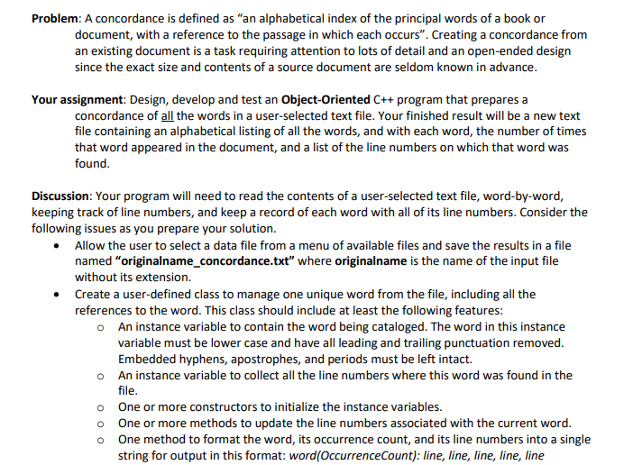 (Solved) Problem Concordance Defined Alphabetical Index Principal