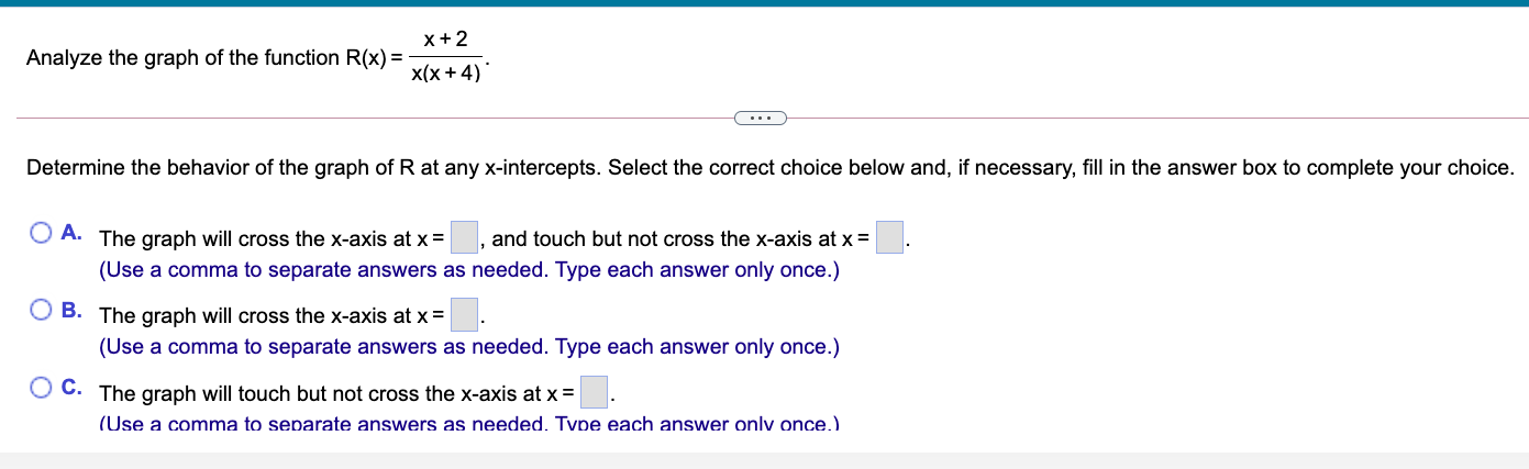 Solved x? Analyze the graph of the function R(x) = x²+x-6 To | Chegg.com