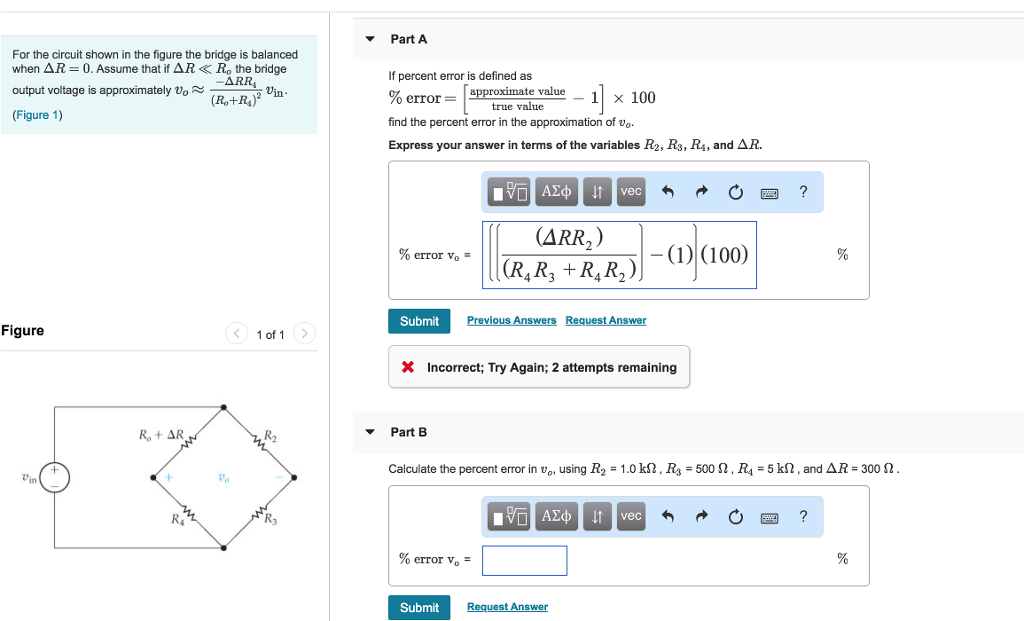 Solved Part A For the circuit shown in the figure the bridge | Chegg.com