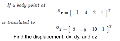 Solved If a body point at Br=[1421]T is translated to | Chegg.com