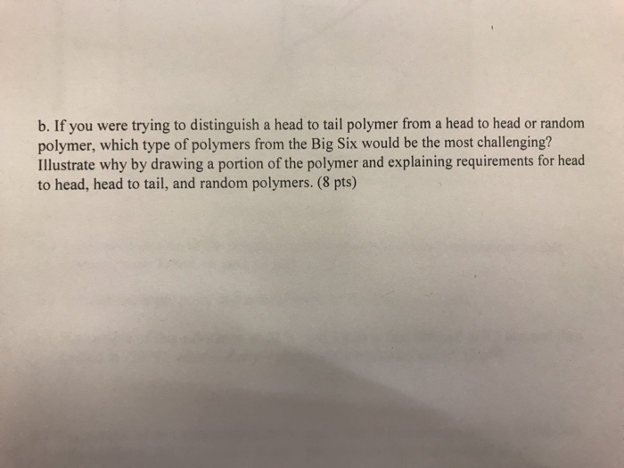 Solved b. If you were trying to distinguish a head to tail | Chegg.com
