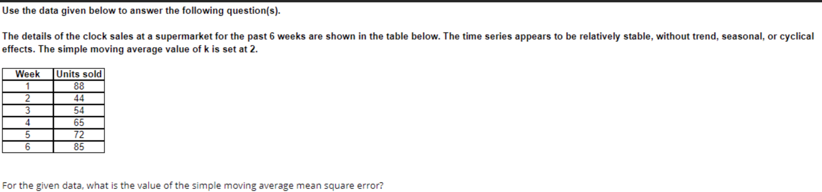 Solved Use the data given below to answer the following | Chegg.com