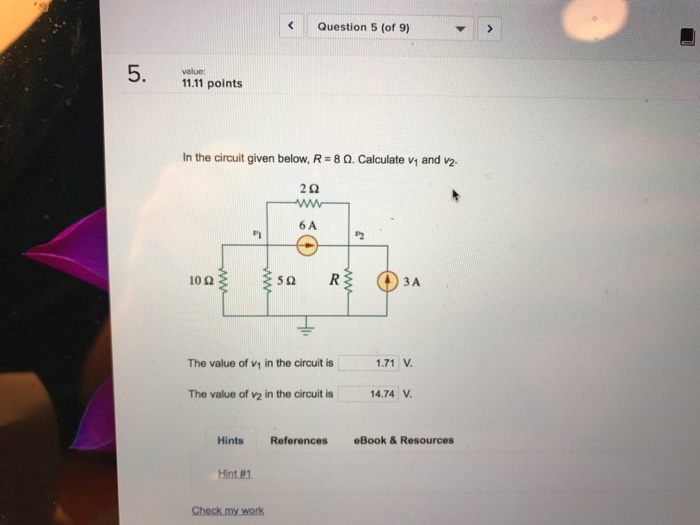 Solved In the circuit given below, R = 8 Ohm. Calculate v_1 | Chegg.com