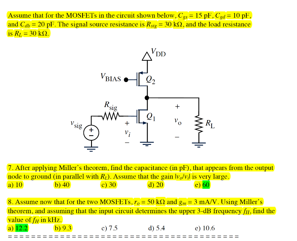 Assume That For The MOSFETs In The Circuit Shown | Chegg.com