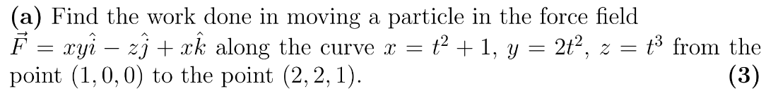 Solved (a) Find the work done in moving a particle in the | Chegg.com