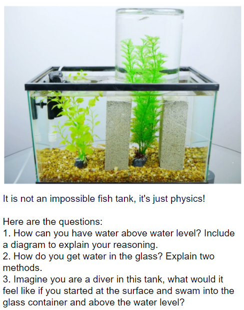 Above water outlet fish tank