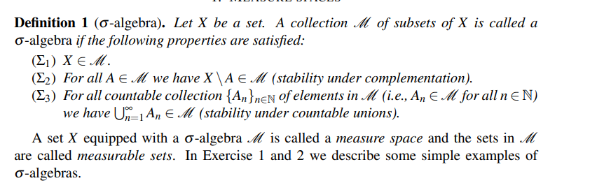 Definition 1 algebra . Let X be a set. A Chegg