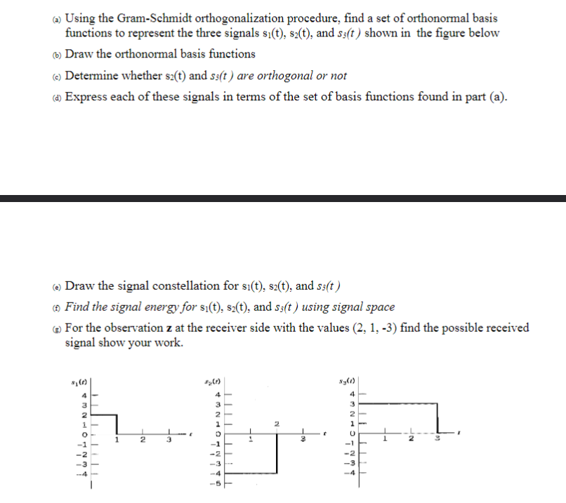 (a) Using The Gram-Schmidt Orthogonalization | Chegg.com