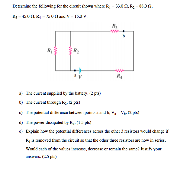 Solved Determine the following for the circuit shown where | Chegg.com