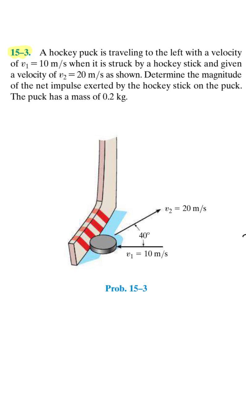 Solved 153. A hockey puck is traveling to the left with a