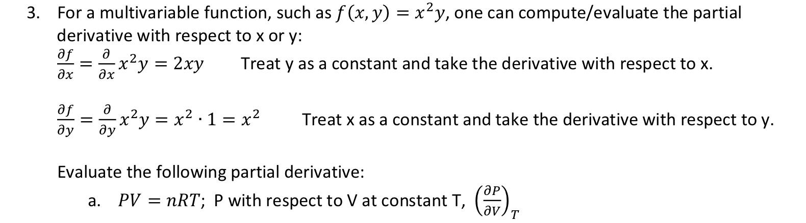 Solved 3. For a multivariable function, such as f(x, y) = | Chegg.com