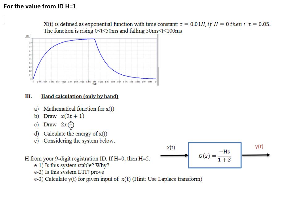 Solved For The Value From Id H 1 X T Is Defined As Expon Chegg Com