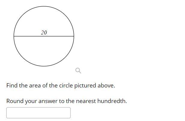 Solved 20 Q Find The Area Of The Circle Pictured Above. | Chegg.com