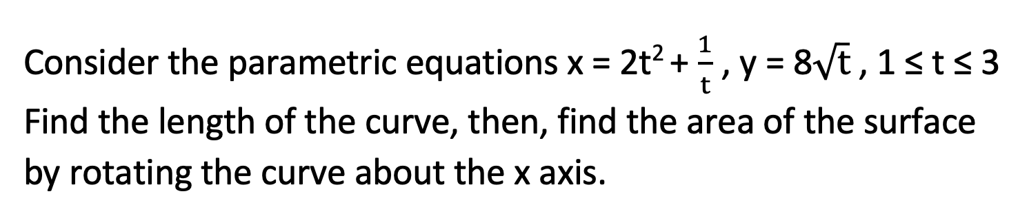 Solved 1 У Consider The Parametric Equations X = 2+2+, Y = | Chegg.com