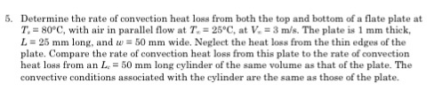 Solved 5. Determine the rate of convection heat loss from | Chegg.com