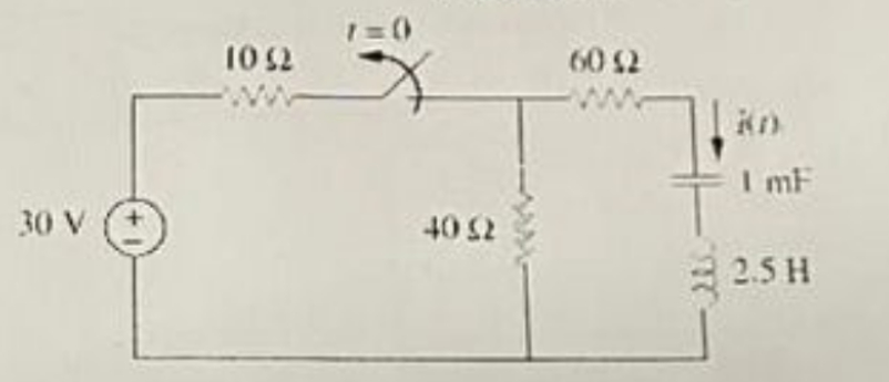 Solved consider the circuit shown in Figure the switch has | Chegg.com