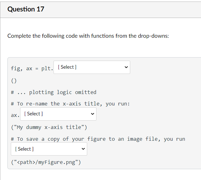 Solved Select all that apply: To make the following plot in | Chegg.com