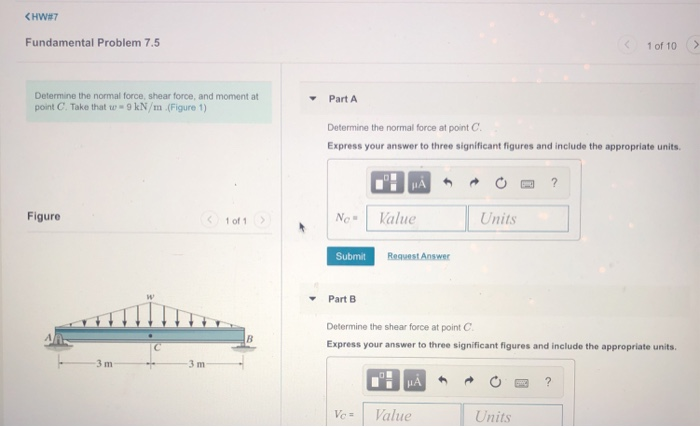 Solved Fundamental Problem 7.5 1 of 10> Determine the normal | Chegg.com