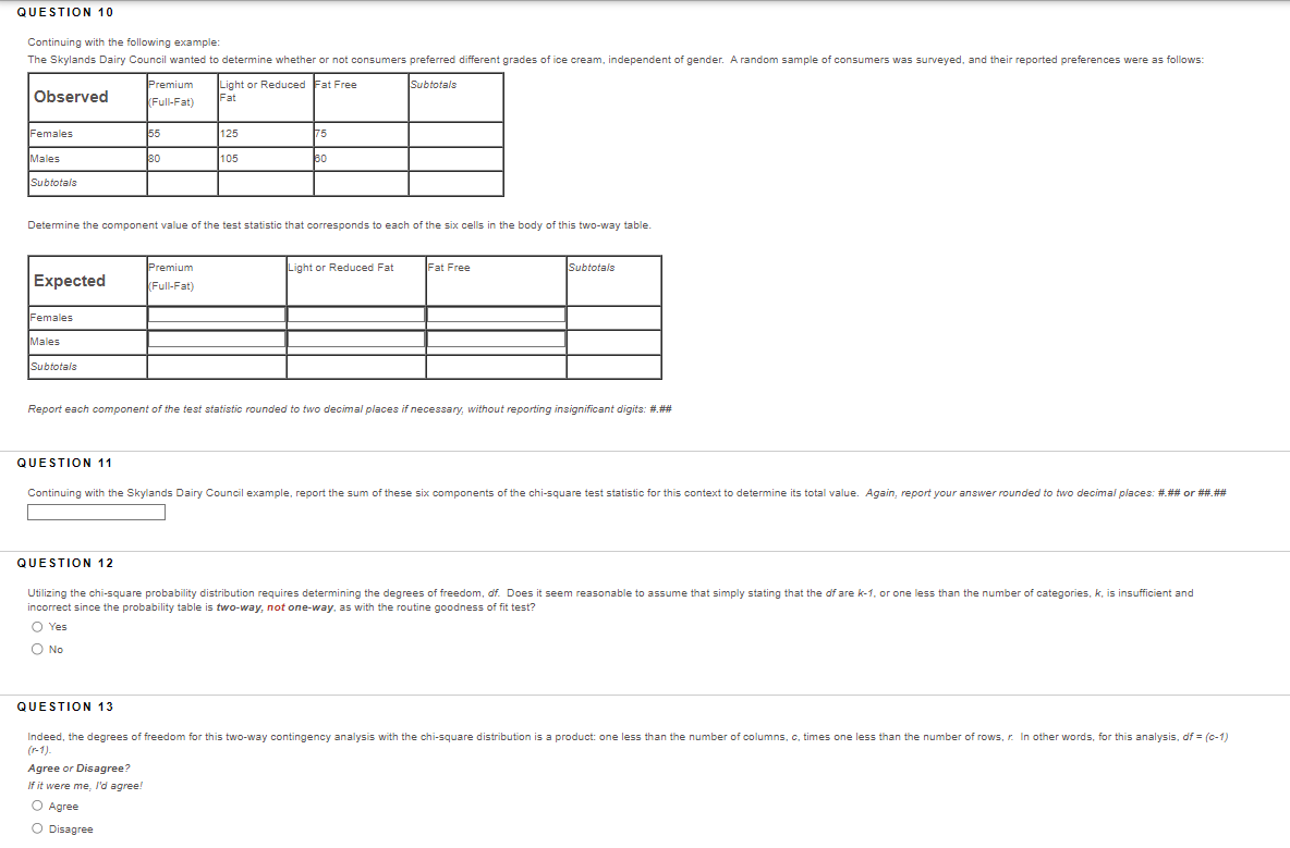 Complete the bivariate data table by indicating | Chegg.com