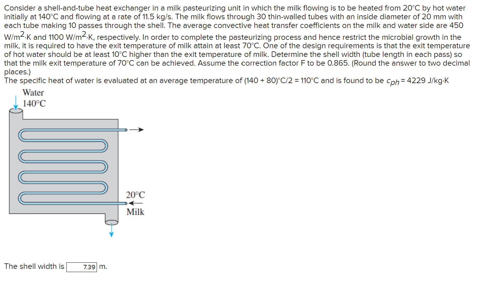 Solved Consider a shell-and-tube heat exchanger in a milk | Chegg.com