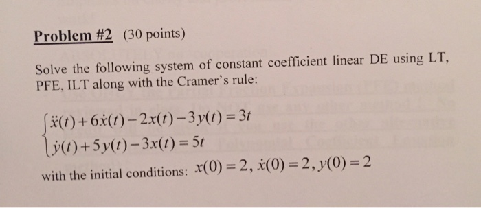Solved Solve the following system of constant coefficient | Chegg.com