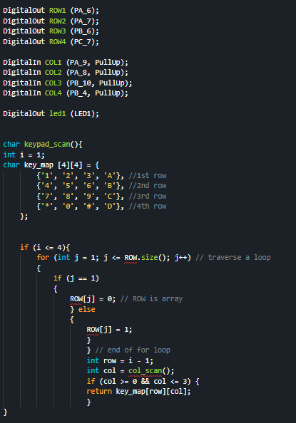 Solved Help me fix my code, so that that ROW within the for | Chegg.com