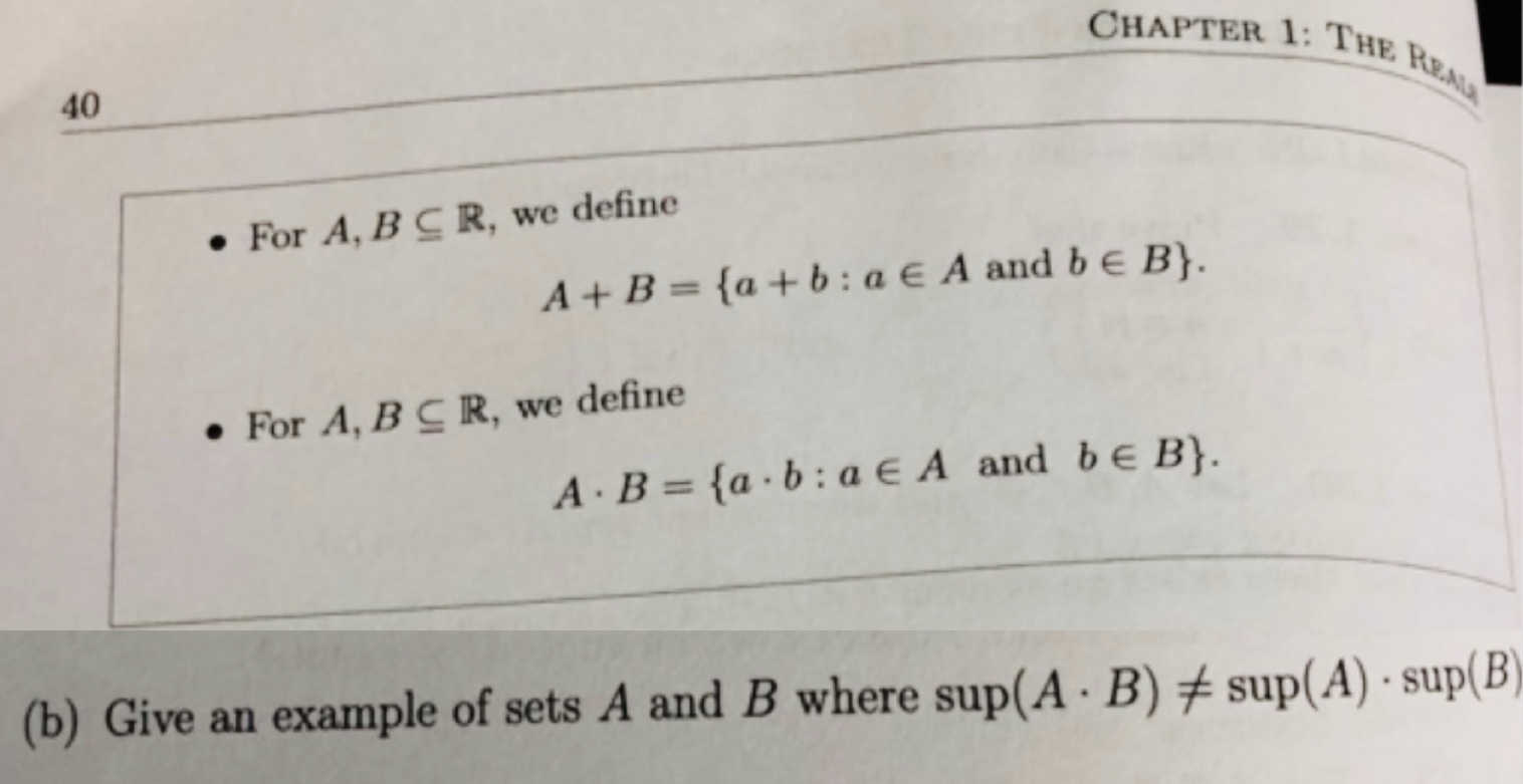 Solved For A,BsubeR, We DefineA+B={a+b:ainA And BinB}.For | Chegg.com