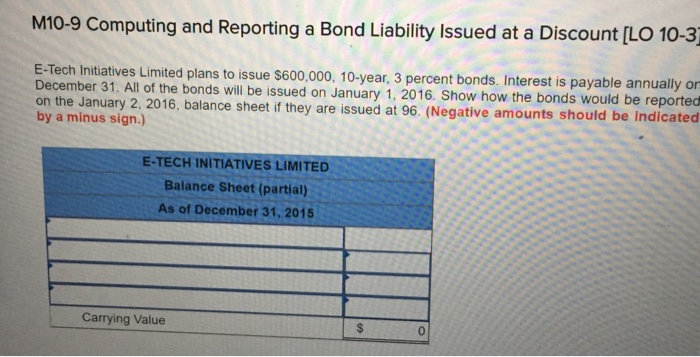 Solved M10-10 Computing and Reporting a Bond Liability | Chegg.com