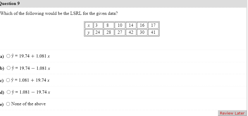 Solved Questions Determine the correlation coefficient for | Chegg.com